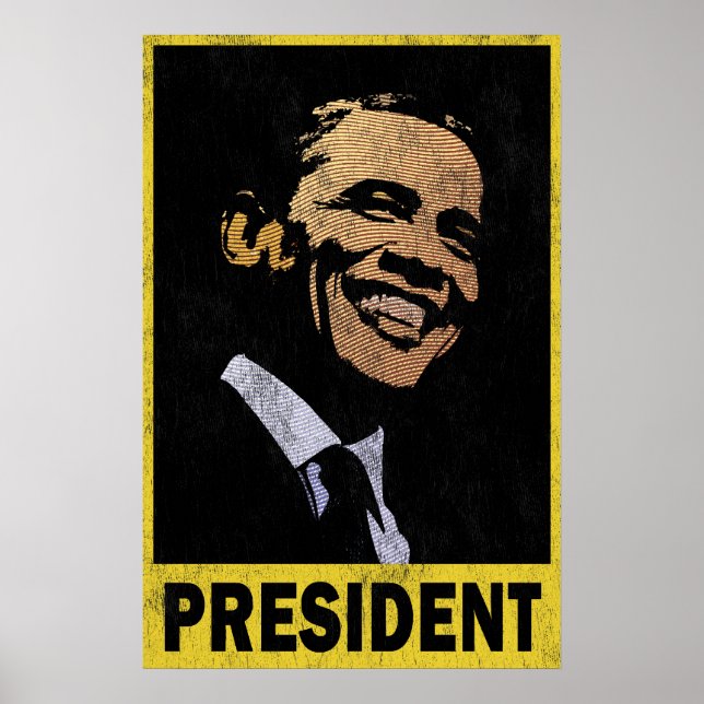 Affiches Le président Barack Obama Vintage (Devant)
