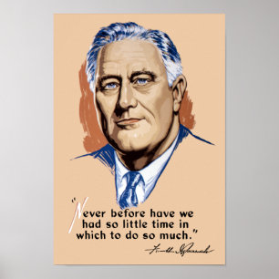 Affiches Le Président Franklin Roosevelt et citation --
