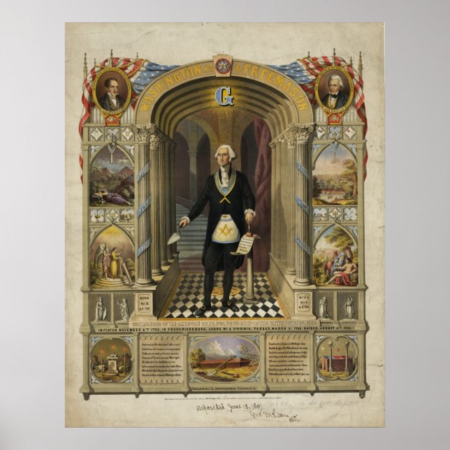 Affiches Le président George Washington comme franc-maçon (Devant)