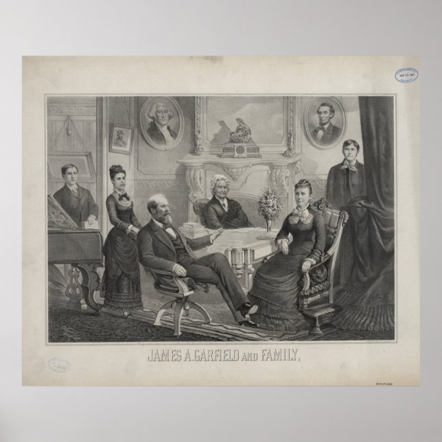 Affiches LE PRÉSIDENT JAMES ABRAM GARFIELD et sa famille (Devant)