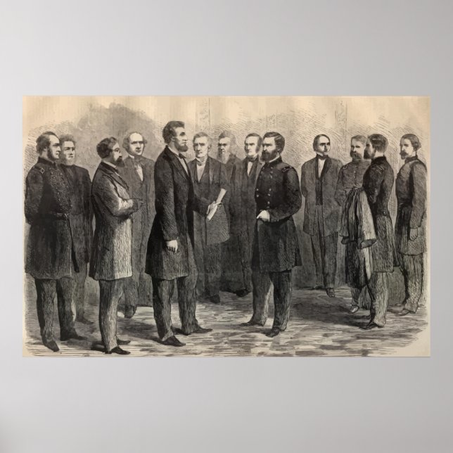 Affiches Le président Lincoln et le général Grant (Devant)
