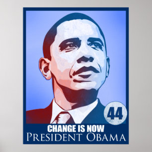 Affiches Le président Obama, le changement est maintenant à