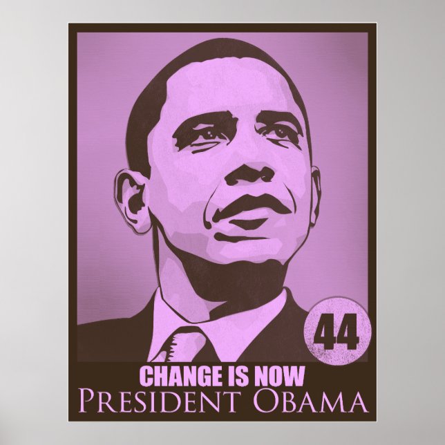 Affiches Le président Obama, le changement est maintenant r (Devant)