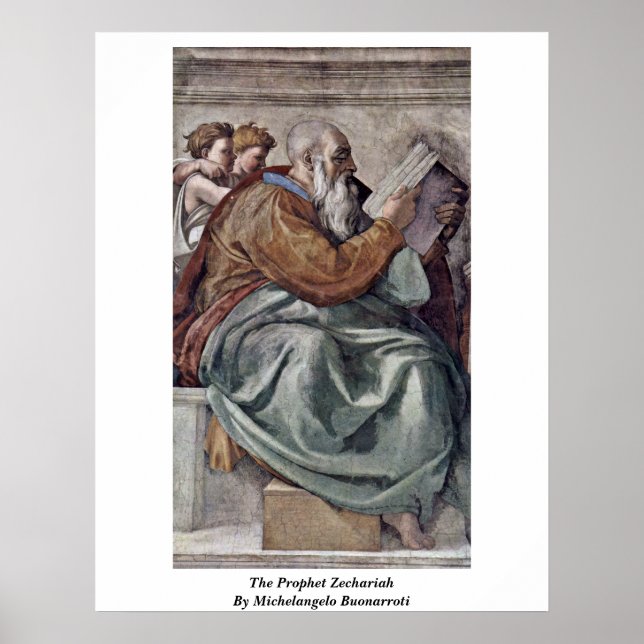 Affiches Le Prophète Zechariah Par Michel-Ange Buonarroti (Devant)