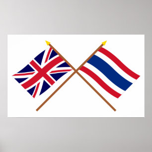 Affiches Le R-U et les drapeaux croisés par Thaïlande