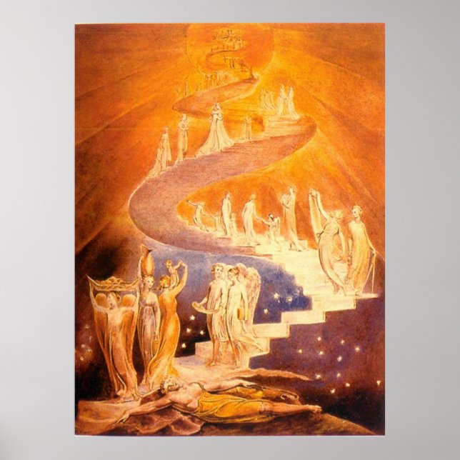 Affiches Le rêve de Jacob Par William Blake (Devant)