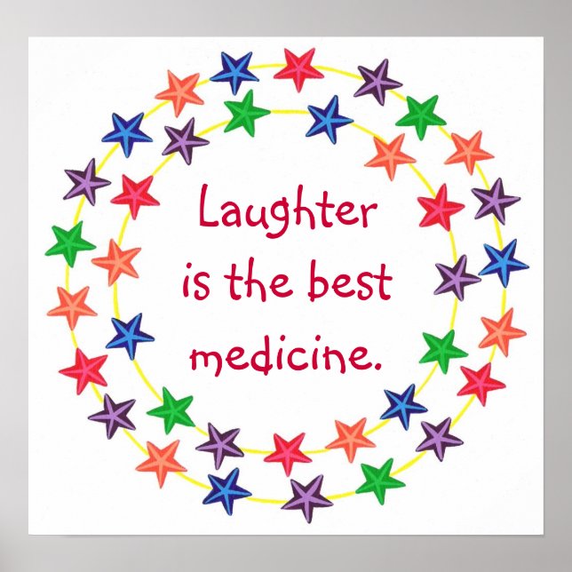 Affiches Le rire est le meilleur médicament Colorful Star a (Devant)