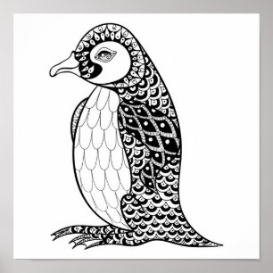 Affiches Le Roi artistique pingouin Zendoodle 2