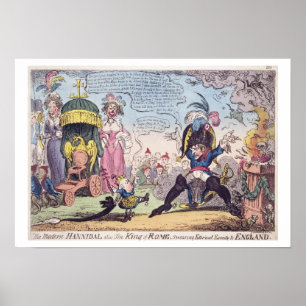 Affiches Le roi de Rome, 1814 - bande dessinée montrant le