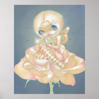 Affiches Le Rose malade ART IMPRIMER Fleur de fée imaginair