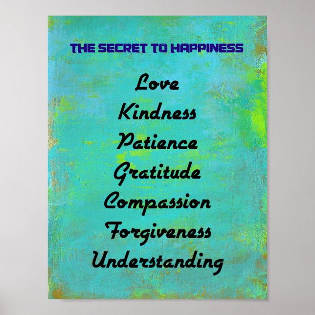 Affiches Le Secret De La Typographie Du Bonheur (Devant)