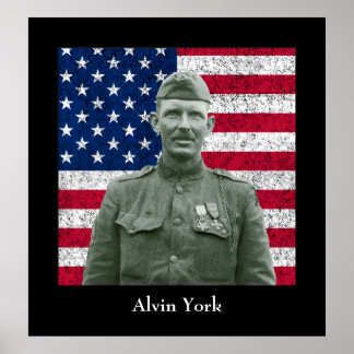 Affiches Le sergent York et le drapeau américain