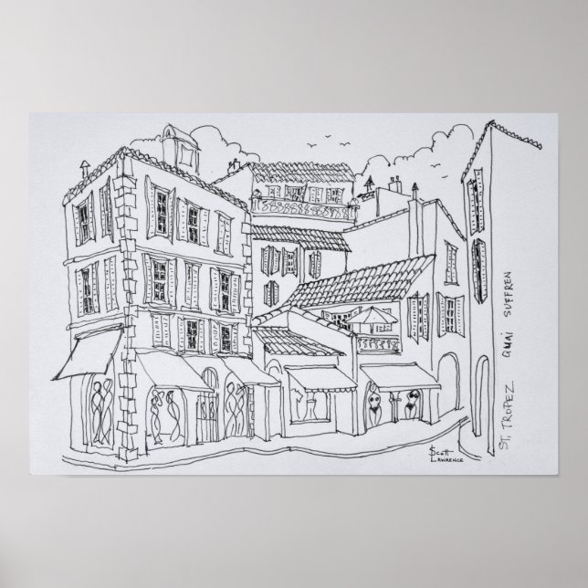 Affiches Le shopping de Saint-Tropez | French Riviera, Fran (Devant)