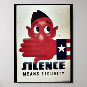 Affiches Le silence signifie la sécurité