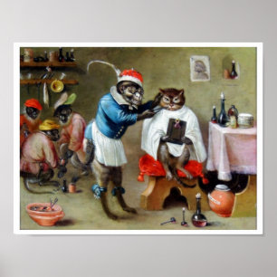 Affiches Le singe barbier