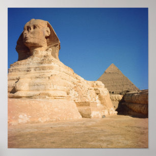 Affiches Le Sphinx et la Pyramide de Khafre, Gizeh