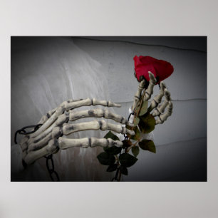 Affiches Le squelette romantique avec s'est levé