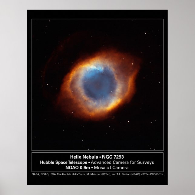 Affiches Le télescope Helix Nebula Hubble (Devant)