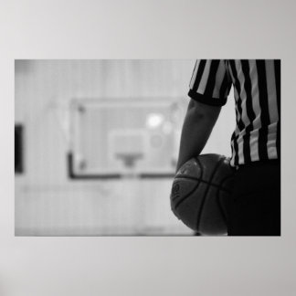 Affiches Le temps d'arbitre hors (Basketball) Black and Whi