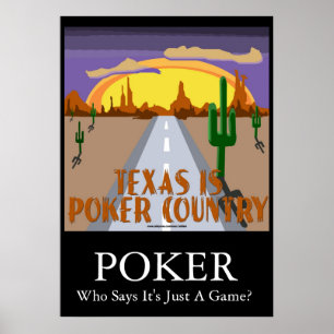 Affiches Le Texas est le pays de poker