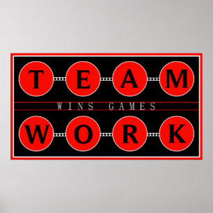 Affiches Le travail d'équipe de motivation gagne l'affiche