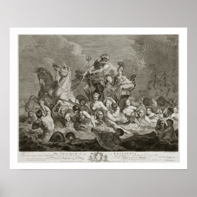 Affiches Le Triomphe de Britannia, c.1765 (gravure) (Devant)