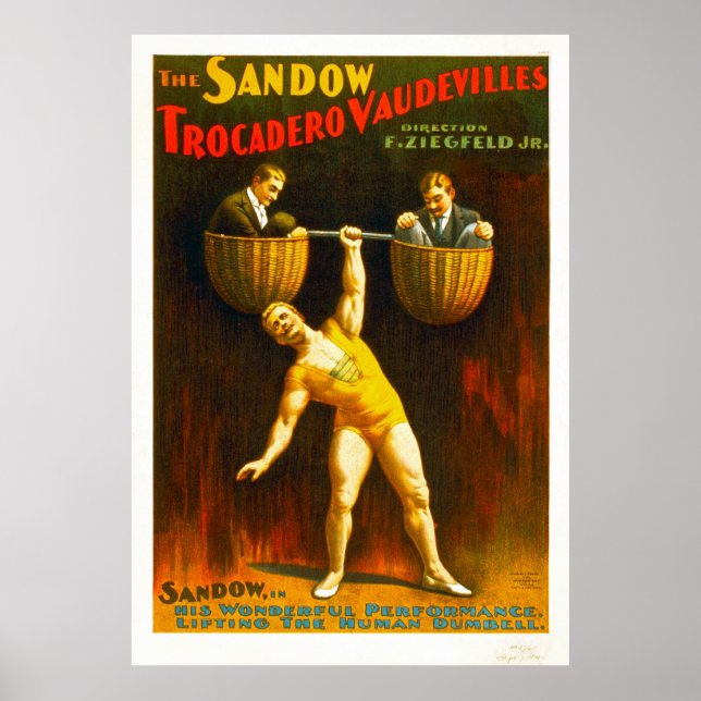 Affiches Le Trocadéro Sandow Vaudevilles (Devant)