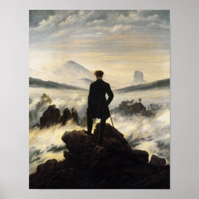Affiches Le vagabond au-dessus de la mer de brouillard (Devant)