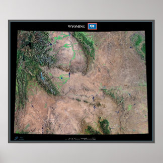 Affiches Le Wyoming de l'affiche satellite spatiale