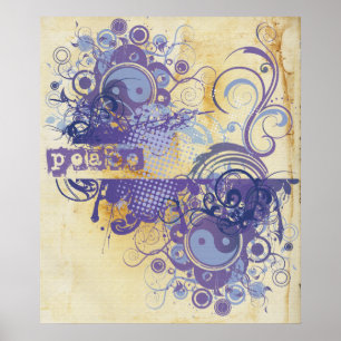 Affiches Le yoga parlent : Paix pourpre Chakra