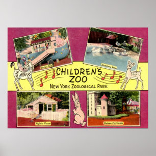 Affiches Le zoo des enfants, zoo de Bronx, cru de NY