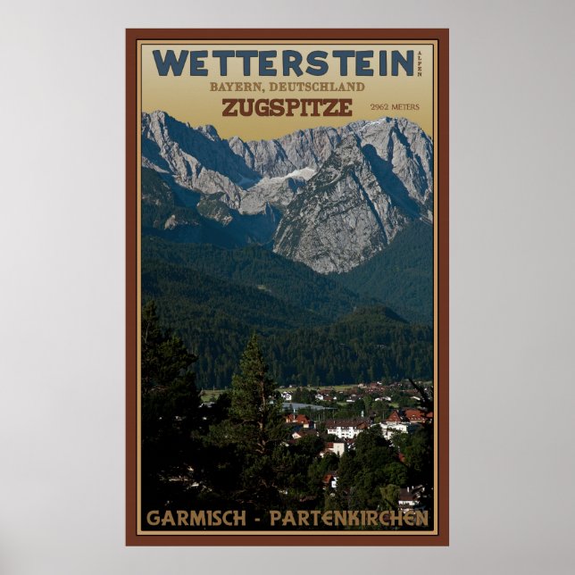 Affiches Le Zugspitze au-dessus de Garmisch-Partenkirchen (Devant)