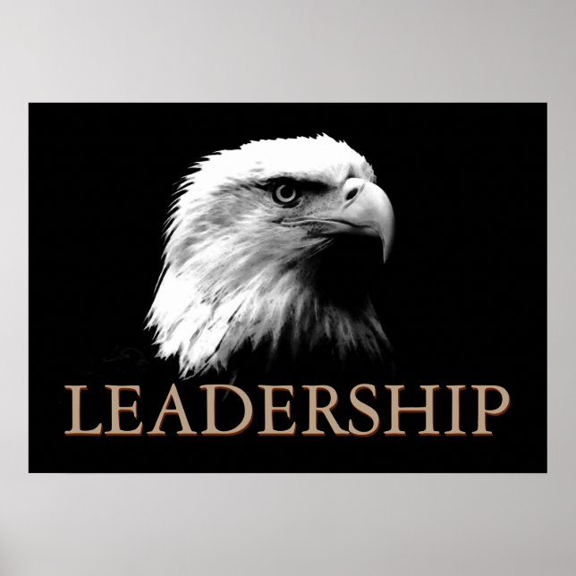 Affiches Leadership inspiré de l'aigle noir et blanc (Devant)