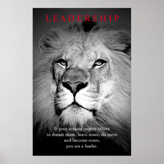 Affiches Leadership Motivationnel tendance Lion Art