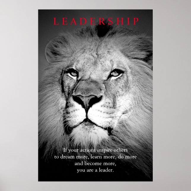 Affiches Leadership Motivationnel tendance Lion Art (Devant)
