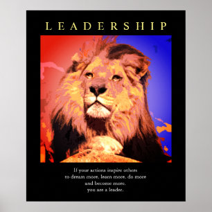 Affiches Leadership Motivationnel tendance Lion Pop Art