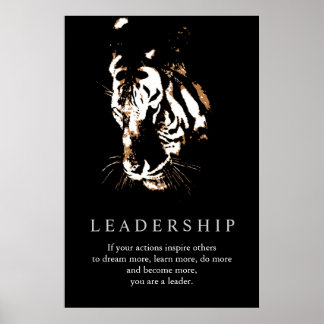 Affiches Leadership motivationnel Tiger Pop Art