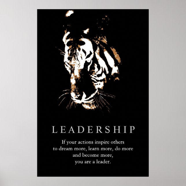 Affiches Leadership motivationnel Tiger Pop Art (Devant)