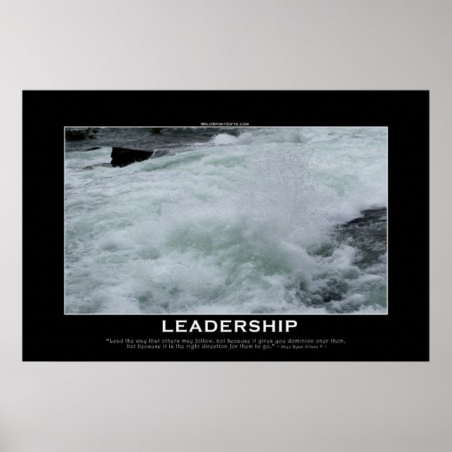 Affiches LEADERSHIP River Rapids Motivation Photo Imprimer (Devant)