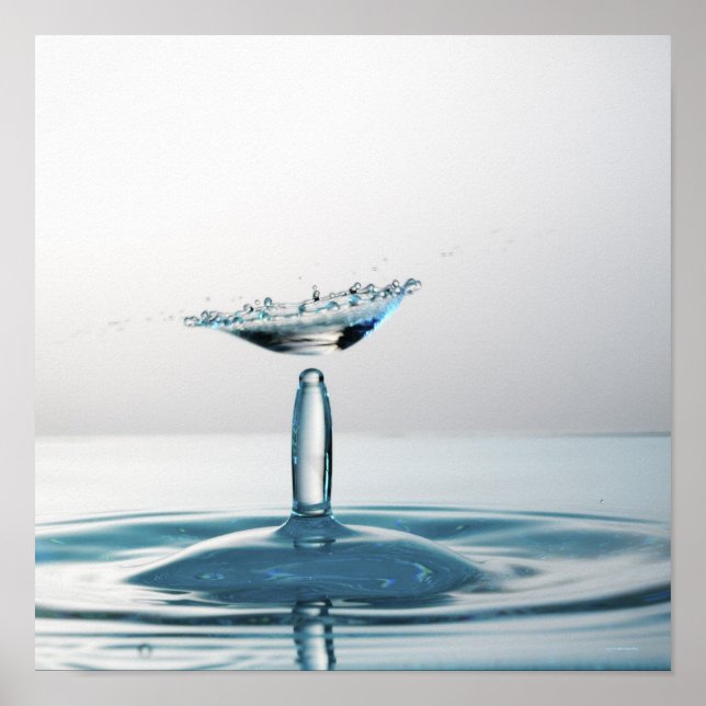 Affiches L'eau tombe en collision pour former un parapluie (Devant)