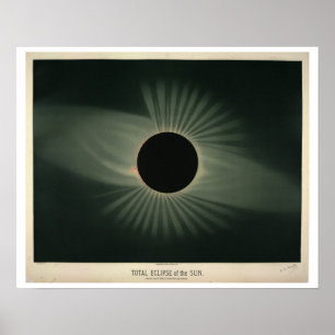 Affiches L'éclipse du soleil de Trouvelot