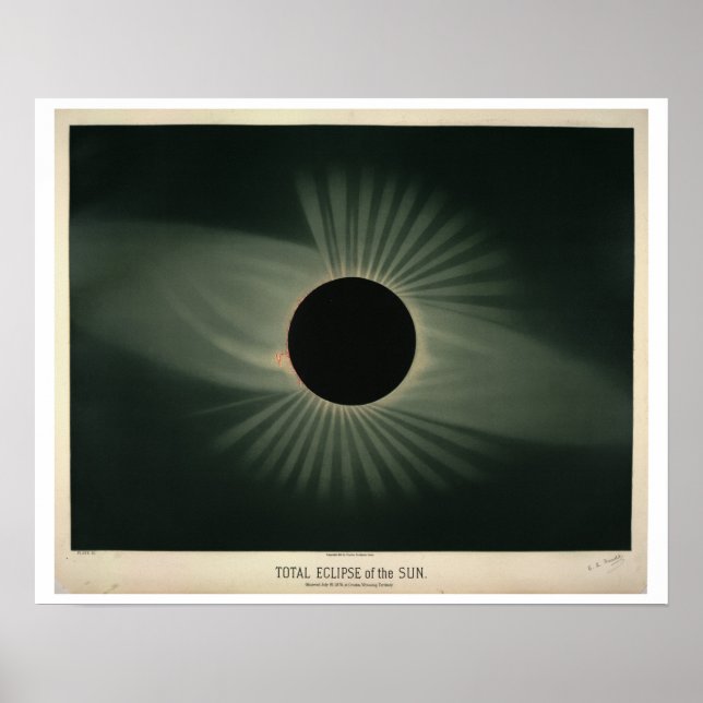 Affiches L'éclipse du soleil de Trouvelot (Devant)