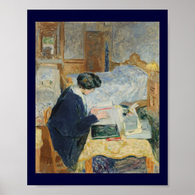 Affiches Lecture au bord du lit (Devant)