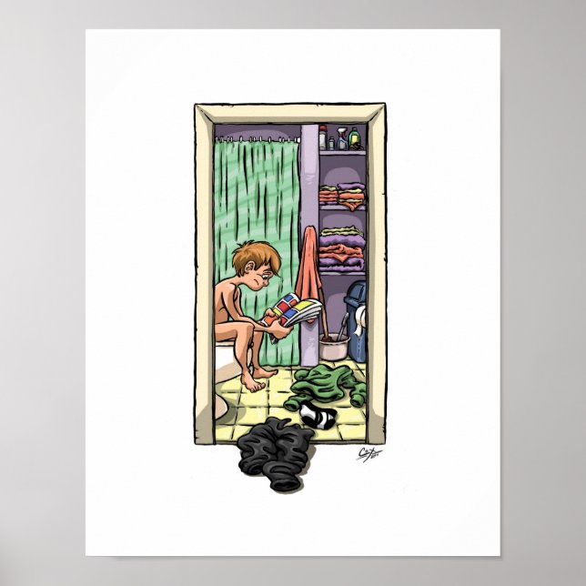 Affiches Lecture de salle de bain (Devant)