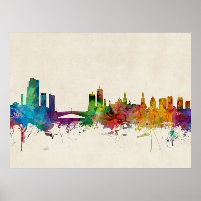 Affiches Leeds England Skyline (Devant)
