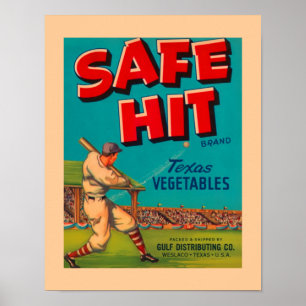 Affiches Légumes Safe Hit Aliments Vintage Annonce