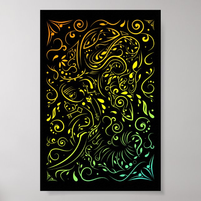 Affiches l'éléphant ornait la décoloration estivale (Devant)