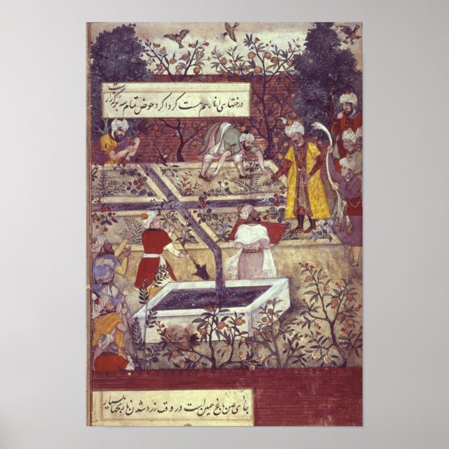 Affiches L'empereur Babur et son plan d'architecte (Devant)