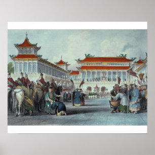 Affiches L'empereur Teaon-Kwang passant en revue le sien
