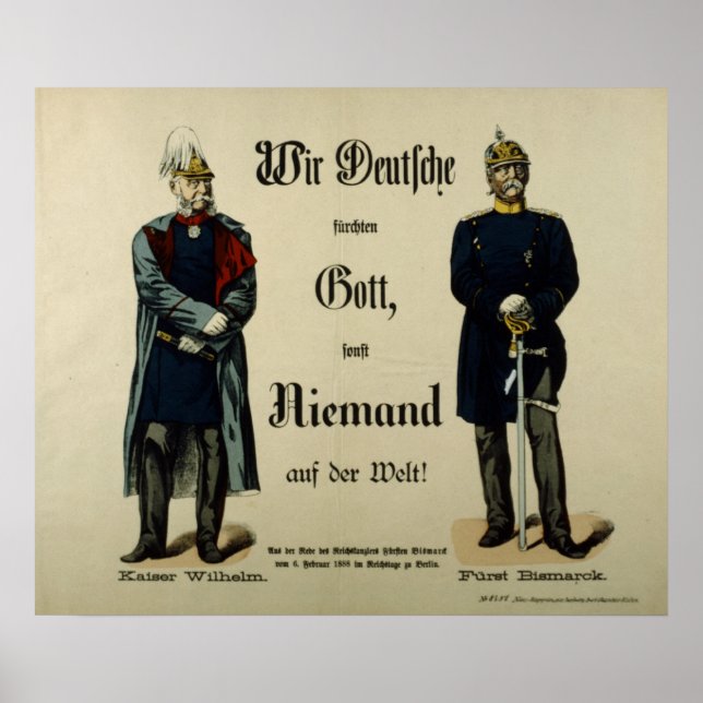 Affiches L'empereur Wilhelm Ier et le prince Bismarck (Devant)